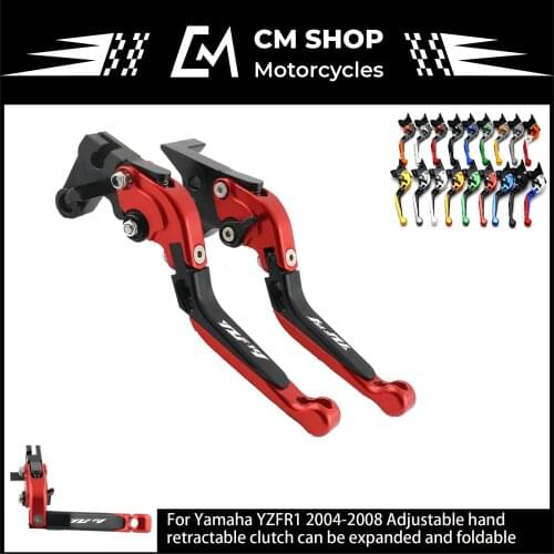 Motorcycle Brake Adjustable Hand Extendable Clutch Lever Grip Handlebar For yamaha YZFR1 YZF R1 2004 2005 2006 2007 2008