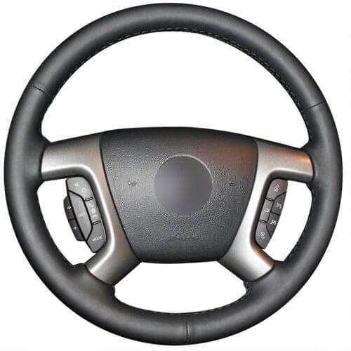 Hand-stitched Black PU Faux Leather Car Steering Wheel Cover for Chevrolet Captiva 2007-2014 Silverado GMC Sierra 2007-2013
