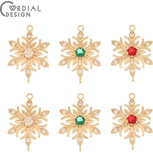 Cordial Design 50Pcs 18*25MM Jewelry Accessories/Hand Made/Crystal Earrings Connectors/Jewelry Findings/CZ Charms/DIY Making