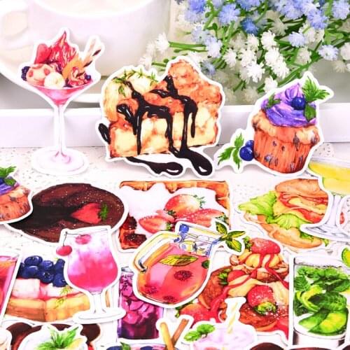 21pcs kawaii cute self-made food dessert stickers scrapbooking stickers for notebook moto/DIY craft photo albums Waterproof