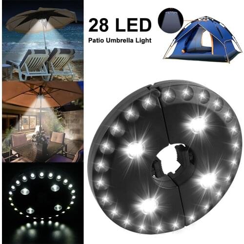 Parasol Lighting LED Outdoor Cordless Terrace Umbrella Light Garden Portable Camping Tent Light with Hook Emergency Light