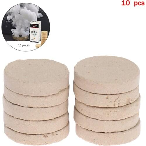 10Pcs / Box White Smoke Cake Pills Display Smoke Bomb Holy Halloween Party DIY Props Auxiliary Decoration