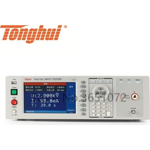 TH9110A Hipot Tester, AC:0.05-5KV, 0.001mA-120 mA (≤4KV), 0.001mA-100 mA (≥4KV), DC:0.05-6KV,0.0001mA-25 mA,IR:0.05-5KV,1MΩ-50GΩ