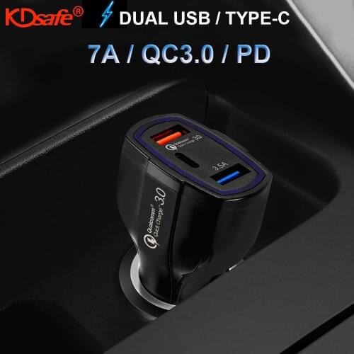 Type C 3.5A Dual USB Car Charger Xiaomi Samsung QC3.0 PD Quick Charge Fast Phone Charge Adapter for iPhone 12 6s 7 8 11 Tablet