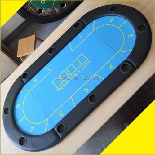TP-02 Size 90*180CM, Foldable Casino tabletop, Three fold with waterproof fabric in sky blue