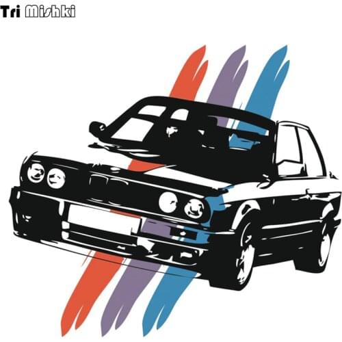 Tri Mishki WCS044 15*14cm for bmw e30 car sticker funny colorful auto automobile decals for Car styling accessories 3 Color bar