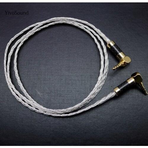 Yivosound Silver Plated headphones 3.5mm Male to 3.5mm Male Stereo Audio Hifi Audio cable car AUX wire jump cable