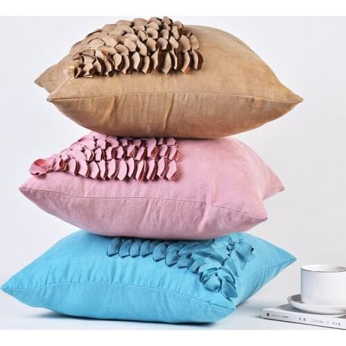 Suede Plush Cushion Cover Home Decor Pillow Covers Living Room Bedroom Sofa Decorative 45x45cm Flower Pillowcase