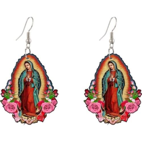 2021 Women Punk Earrings Virgin Mary Pandent Earrings Charm Hip Hop Girls Gift Hook acrylic jewelry Earring