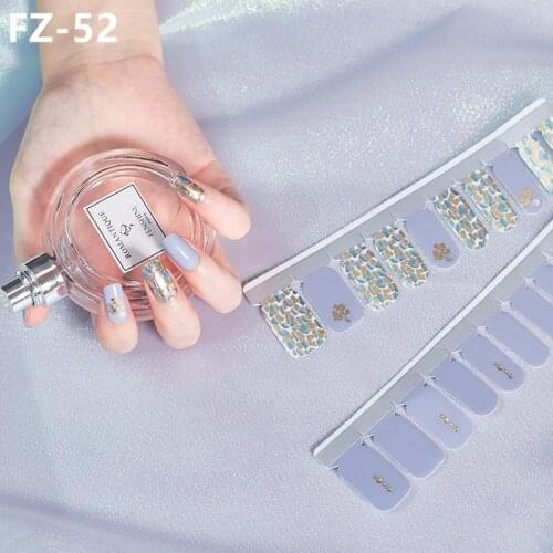 1pc Mixed Colors Beauty Nail Art Tips New FZ Series Nail Stickers Shiny Full Cover Back Glue Waterproof Nail Decoration Manicure