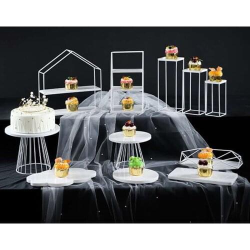 1pcs Stable dessert table cake topper display stand practical pastry tray metal hand-welded cold meal tea break cupcake rack