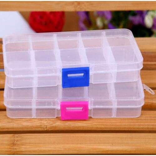 10 Compartment Small Organiser Storage Plastic Box Craft Nail Fuse Beads Home Storage Container Supplies LX1327