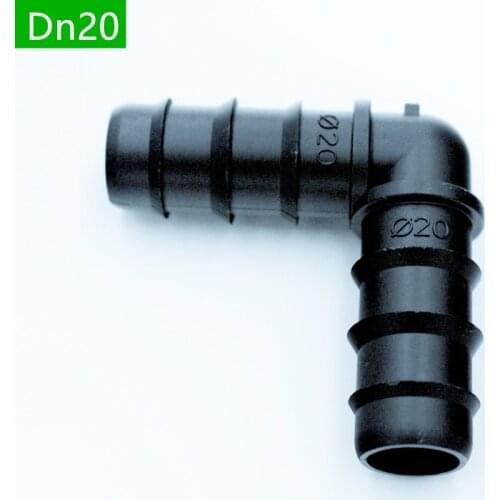 100pcs Dn20 Barbed Elbow Connector Creates a 90 Layout Of PolyTubing Dripline Barbed Drip Line Fittings Micro Irrigation Z109