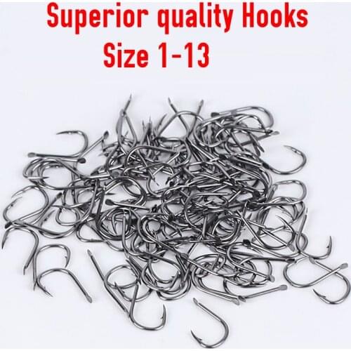 100Pcs Fishing Hooks Set Carbon Steel Single Circle Fishing Hook Fly Fishing Jip Barbed Carp Hooks Sea Tackle Accessories