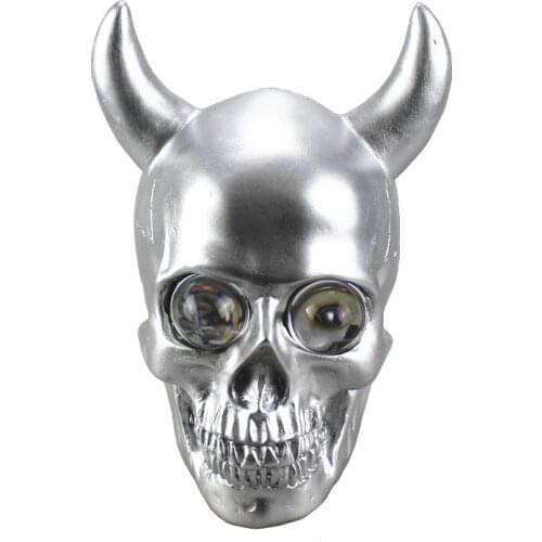 12v LED Skull Head Light Headlight Lamp Custom Motorcycle Cafe Racer Old School Bobber Touring Cruiser