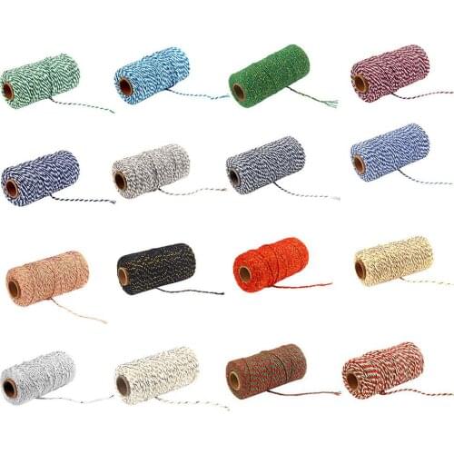 2mm x 100m Natural Handmade Cotton rope Cord Macrame Yarn Rope DIY Wall Hanging Plant Hanger Craft String Knitting Colorful L*5
