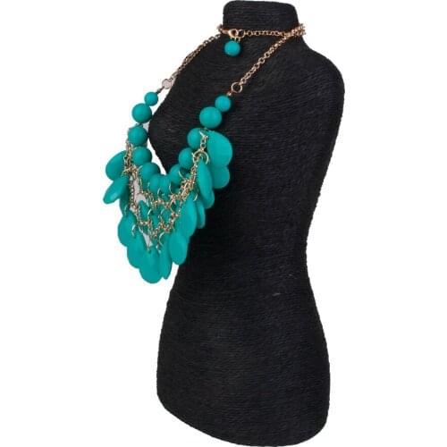 2 Pieces Necklace Jewelry Display Bust Pendant and Chain Display Mannequin Stand