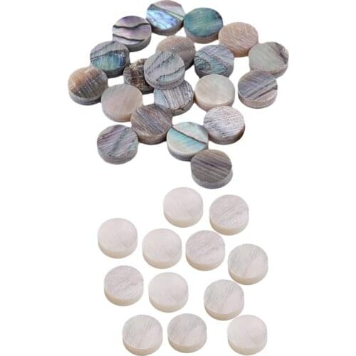 32Pcs Inlay Dots: 20Pcs Green Paua Abalone Inlay Dots & 12Pcs White Mother of Pearl Luthier Dots Inlay Fret Side Marker