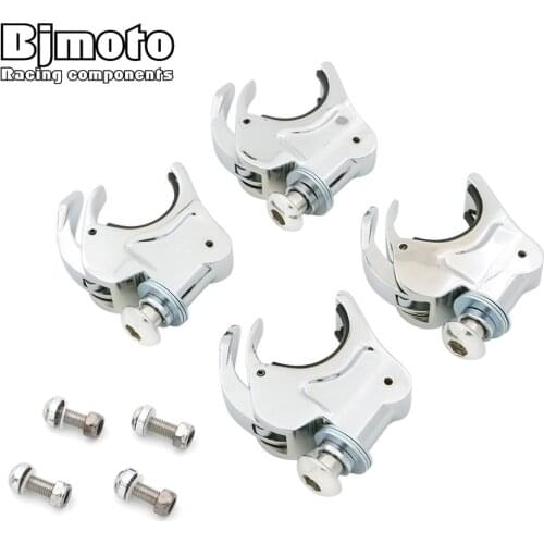 4pcs/lot Motorcycle Detachable Windshield Clamps Windscreen Clamp Quick Release For Harley Dyna&Sportster Models With 39mm Forks