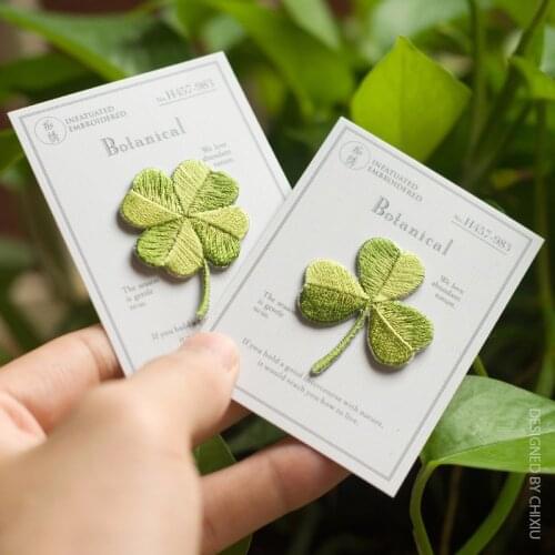 New Arrival Four-leaf Clover Patches Embroidery Applique Clothes Sewing Patch DIY Badge Patch Accessories 1pc Sell