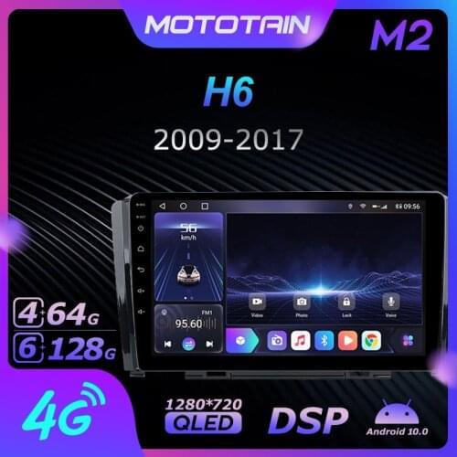 Mototain Autoradio automotive Radio 2 Din for Great Wall H6 2009 - 2017 Android 10.0 Multimedia 4G LTE 6G Ram 128G Rom SPDIF