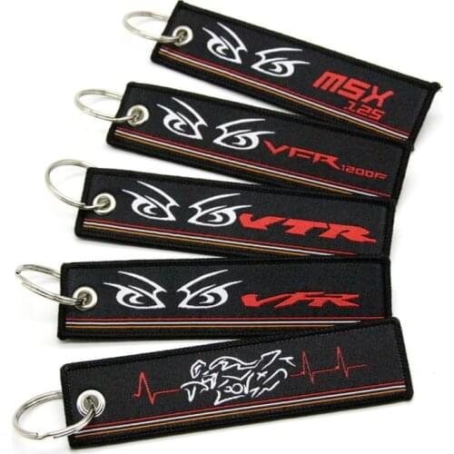 For Honda VFR VFR1200F MSX125 VTR New 2019 Motorcycle Key Chain Woven Key Ring Tag Label Chain Black Car Keychain