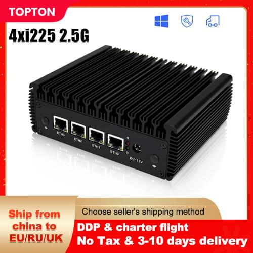 Fanless Soft Router Intel Celeron J4125 Quad Core Mini PC 4 Intel Gigabit LAN HDMI VGA pfSense Switch VPN Firewall ESXI AES-NI