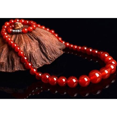 All Natural Red Agate Beads Chain Fashion Necklace Christmas Gift