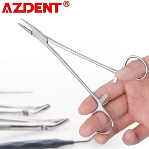 Dental Needle Forceps Holder Dentist Orthodontic Tweezers Stainless Steel Oral Pliers 5.11 6.3 7.08Inch Dental Lab Surgical Tool