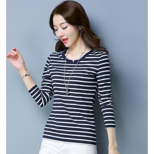 Женские полосатые футболки Dlywaiov China At AliExpress