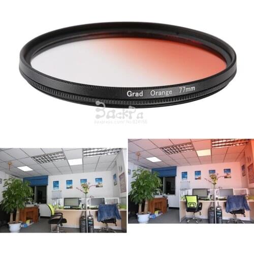 Camera Lens Filter Sunset Gradual Orange Filter for Canon Nikon Fujifilm Sony Pentax 37/40.5/43/46/49/52/55/58/62/67/72/77/82mm