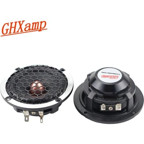 GHXAMP 2PCS 3 inch midrange speaker wool basin car mid DSP 3 way crossover Surround Center pure intermediate frequency 4OHM 30W