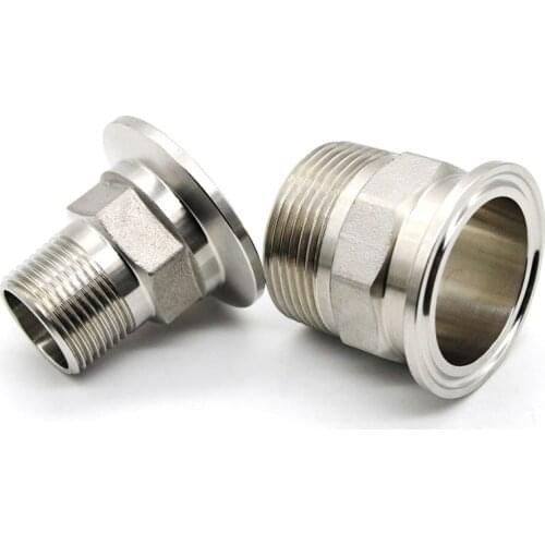 1/2" 3/4" 1" - 2" BSPT Female Male x 1.5" 2" 2.5" Tri Clamp SUS 304 Stainless Steel Sanitary Coupler Fitting Home Brewing Beer