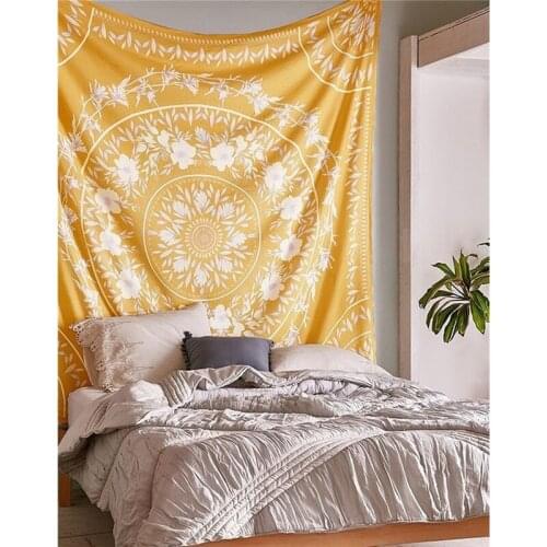 Mandala Tapestry Wall Hanging Indian Floral Bohemian Wall Fabric Tapestry Boho Decor Bedroom Dorm Headboard Wall Carpet Blanket
