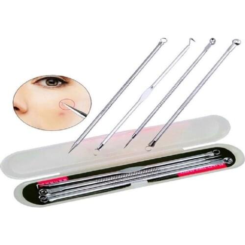 Gümüş Siyah Nokta Komedon Aleti Akne Face Leke Çıkarıcı Sivilce Remover Kozmetik Makeup Paslanmaz İğneler Kaldırmak