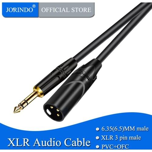 JORINDO 2M/6.4FT 6.5MM to XLR 3 pin audio extension cable,XLR male to 6.35MM male Microphone line, with Braided Shielded