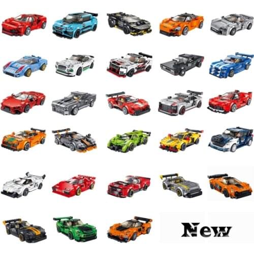 666001-28 Eight Grid Super Racing Series GTR Small Particles Assembled Sports Car Building Block Toys for Children Gifts