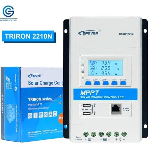 Epever 20A MPPT Solar Charge Controller 12V/24V TRIRON2210N Solar Regulator Max.PV Input Power 260W/12V 520W/24V