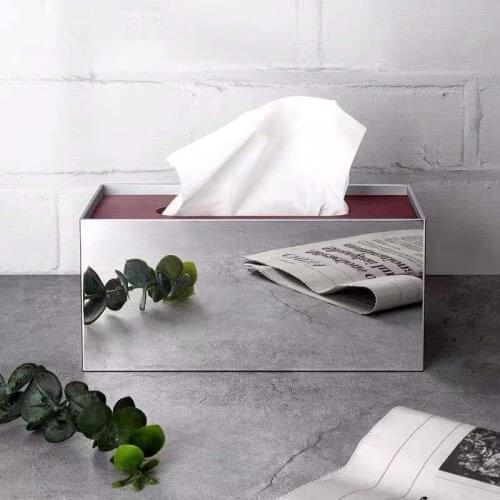 Stainless Steel Tissue Boxes коробка для салфеток Living Room High-grade Tea Table Paper Box Light Luxury Household Decoration