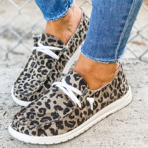 Summer Women Sneakers White Leopard Canvas Shoes Fashion Vulcanize Flats Ladies Loafers Female Sports Shoes Casual Trainers