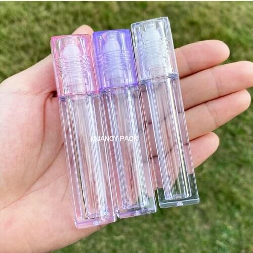 6.5ml Square Lip Gloss Oil Roll On Bottle Portable Empty Refillable Makeup Container Tube Vials Packing Container lipgloss tubes