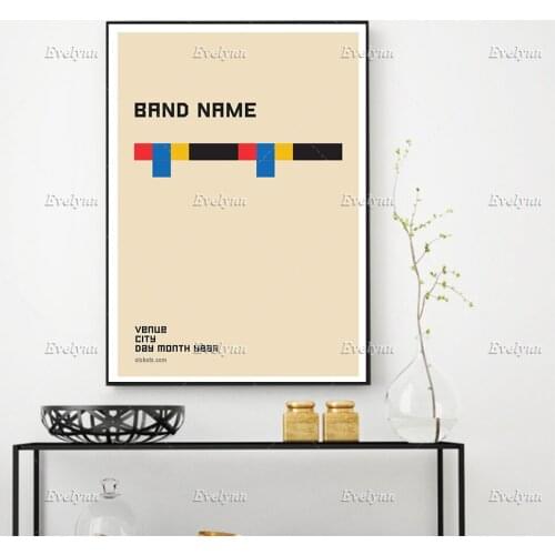 Minimal Bauhaus Art Poster - Music Electronic Indie Rock Illustration Design Wall Art Prints Home Decor Canvas Floating Frame