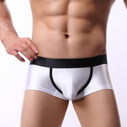Mens Bulge Penis Pouch Panties Boxer Male Trunks Smooth Sexy Low-rise Underwear Shorts Underpants Lingerie