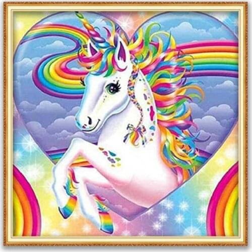 Cartoon Unicorn DIY Embroidery 11CT Cross Stitch Kits Craft Needlework Set Cotton Thread Printed Canvas Decoration Dropshipping