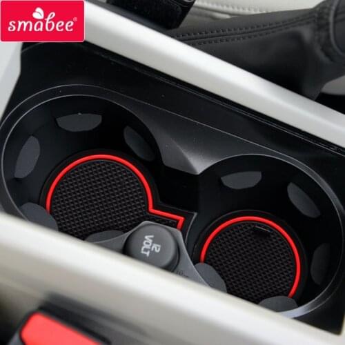 Smabee Anti-Slip Gate slot mat For VOLVO V40 2013 ~ 2018 V40CC CC Cross Cup Holders Non-slip mats Rubber Coaster Accessories
