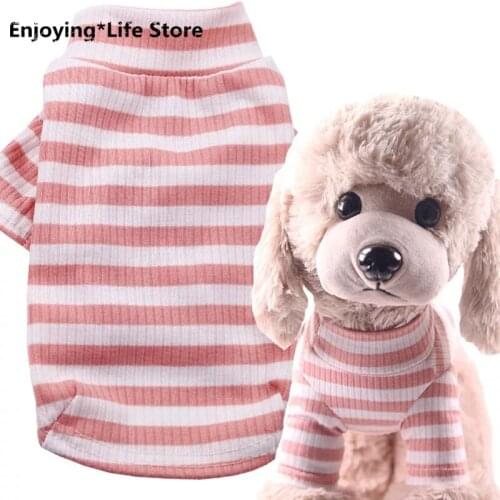 Pet Dog Clothes Puppy Autumn and Winter Cotton Striped Dog Shirt Jacket Chihuahua Pug Clothing Soft Puppy Clothing
