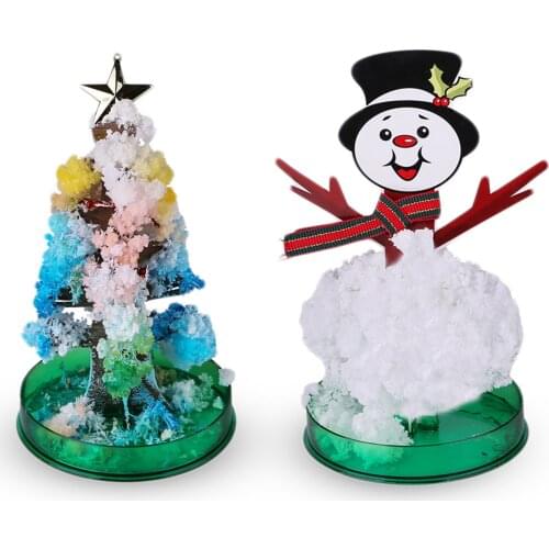 DIY Crystal Christmas Tree Handmade Magic Snowman Snowflake Paper Tree Ornament Kids Toy