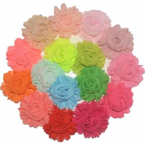 Handmade 3" chiffon rosette flower Rose Boutique Hair Flowers DIY girls Hair Accessories 100pcs 26colors