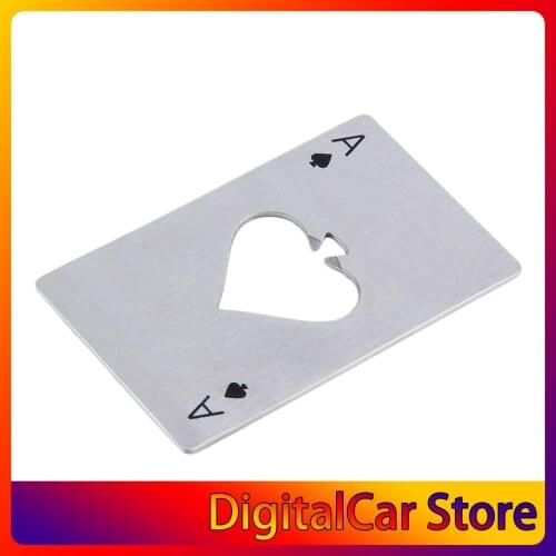 Stylish Poker Playing Card Ace of Spades Bar Tool Soda Beer Bottle Cap Opener Gift For Kitchen Outdoor Camping