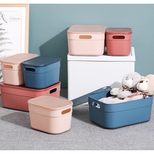Japanese Clothes Storage Basket Desktop Cosmetics, Snacks And Sundries Kitchen Organizing Box Portable Plastic Box With Lid